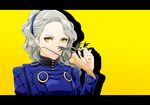  arkatopia funny_glasses glasses grey_hair margaret_(persona) persona persona_4 solo yellow_eyes 