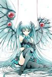  android detached_sleeves hair_ribbon hatsune_miku highres long_hair moonsorrow ribbon solo thighhighs twintails vocaloid wings zettai_ryouiki 