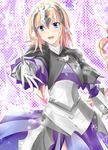  armor armored_dress bad_id bad_pixiv_id blonde_hair blue_eyes braid dress fate/apocrypha fate/zero fate_(series) gauntlets headpiece jeanne_d'arc_(fate) jeanne_d'arc_(fate)_(all) kurose_nao long_hair outstretched_hand single_braid solo 