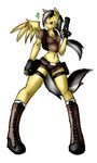  anthro anthrofied avante92 avantz92 blush boots breasts clothing daring_do_(mlp) equine female friendship_is_magic gloves grey_hair gun hair horse mammal midriff my_little_pony navel pegasus plain_background pony ponytail ranged_weapon shirt shorts tomb_raider weapon white_background wings 