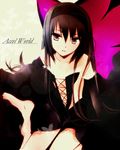  accel_world antenna_hair bare_shoulders black_hair bug butterfly butterfly_wings copyright_name elbow_gloves gloves hairband insect kuroyukihime long_hair md5_mismatch solo tsukimori_usako wings 