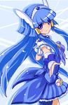  aoki_reika back bike_shorts blue blue_eyes blue_hair blue_skirt choker cure_beauty eyelashes hair_tubes head_wings long_hair magical_girl precure puspus shorts shorts_under_skirt sidelocks skirt smile smile_precure! solo tiara wrist_cuffs 