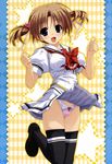  amatsu_misora_ni! kanzaki_miyu panties pantyshot school_uniform shintarou underwear white_panties wind_lift 