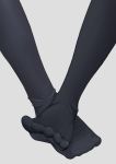  absurdres black_legwear commentary_request feet grey_background highres original ribbed_legwear simple_background solo stock-world 