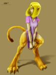  blonde_hair feline female hair hindpaw lion mammal nolaf paws transformation 