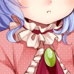  blue_hair blush brooch frown head_out_of_frame irori jewelry remilia_scarlet solo touhou 