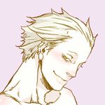  bad_id bad_pixiv_id blonde_hair blush dark_persona earrings face jewelry looking_at_viewer lowres male_focus mat070 muscle pale_skin persona persona_4 pink_background seductive_smile simple_background smile solo tatsumi_kanji yellow_eyes 