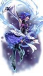  aqua_(kingdom_hearts) bare_shoulders blue_eyes blue_hair detached_sleeves female gloves highres holy_pumpkin kingdom_hearts kingdom_hearts_birth_by_sleep solo thighhighs water xelwyw1103 