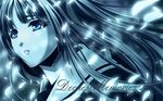  blue blue_hair brown_eyes hiiro_no_kakera kasuga_tamaki long_hair petals 
