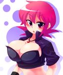  1girl akane_(pokemon) breasts cleavage gym_leader highres huge_breasts jewelry necklace pink_eyes pink_hair pokemon 