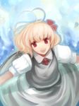  blonde_hair hair_ribbon mugishima_orie necktie red_eyes ribbon rumia short_hair solo touhou 