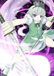  bad_id bad_pixiv_id fujiwara_tsukasa hitodama konpaku_youmu konpaku_youmu_(ghost) solo sword touhou weapon 