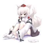  animal_ears feet hat inubashiri_momiji looking_down lowres nail_clippers oekaki on_floor orange_eyes panties single_sock sitting socks soles solo tail toes tokin_hat touhou tsubasa_(abchipika) underwear white_hair wolf_ears wolf_tail 