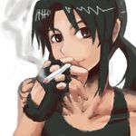  artist_request black_lagoon cigarette lowres oekaki revy_(black_lagoon) smoking solo 