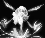  cham_fau closed_eyes fairy greyscale long_hair minigirl monochrome seisenshi_dunbine shiba_(pixiv244) solo wings 