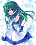  anna_(small_night) frog green_hair kochiya_sanae long_hair snake solo touhou 