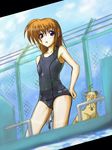  asano_yumemare ferret lyrical_nanoha mahou_shoujo_lyrical_nanoha mahou_shoujo_lyrical_nanoha_a's one-piece_swimsuit school_swimsuit solo swimsuit takamachi_nanoha yuuno_scrya 