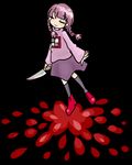  artist_request blood braid knife lowres madotsuki pink_shirt purple_skirt shirt skirt solo twin_braids yume_nikki 