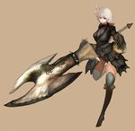  armor boots huge_weapon monster_hunter n.a. solo sword thigh_boots thighhighs weapon white_hair 