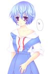  ayanami_rei bad_id bad_pixiv_id blue_hair loose_clothes loose_shirt mikazuki_sara neon_genesis_evangelion red_eyes school_uniform shirt solo 