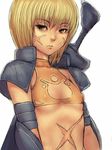  blonde_hair blue_eyes copyright_request cross_scar flat_chest fumio_(rsqkr) midriff scar solo 