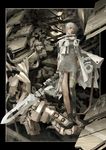  copyright_request highres mecha science_fiction silver_hair skan_srisuwan solo sword weapon 
