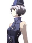  bare_shoulders elizabeth_(persona) lowres persona persona_3 short_hair sleeveless solo tokyo_(great_akuta) white_hair yellow_eyes 