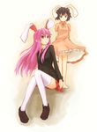  animal_ears bad_id bad_pixiv_id black_hair bunny_ears highres inaba_tewi kokotetsu multiple_girls purple_hair red_eyes reisen_udongein_inaba thighhighs touhou 