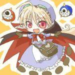  artist_request blonde_hair blue_dress blue_hat chibi dress frills goggles hat long_hair lowres marivel_armitage oekaki pointy_ears vampire wild_arms wild_arms_2 