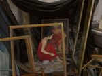  banned_artist dress frame kumaori_jun mirror original painting painting_(object) self-portrait solo 