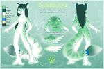  blue_eyes breasts deity feathers feline female fluffy fur goddess green_fur green_hair green_theme hair hybrid lati_the_lombax long_tail mammal model_sheet nipples nude pawprint pussy rabiah solo sphinx wings 