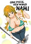  1girl breasts himatubushi huge_breasts nami nami_(one_piece) one_piece orange_hair 