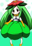  1girl green_hair lilligant personification pokemon red_eyes 
