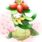  crown eyes_closed flower lilligant nintendo plant_girl pokemon simple_background 