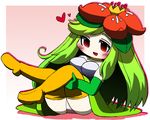  1girl green_hair lilligant personification pokemon red_eyes 