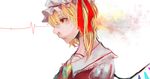  bad_id bad_pixiv_id blonde_hair flandre_scarlet frea from_side hat hat_ribbon red_eyes ribbon side_ponytail solo touhou wings 