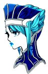  blue_eyes blue_hair blue_rose_(tiger_&amp;_bunny) earrings hat jewelry karina_lyle lipstick makeup punimo short_hair solo superhero tiger_&amp;_bunny 