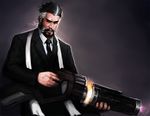  bad_id bad_pixiv_id formal gun jang_ju_hyeon league_of_legends mafia malcolm_graves male_focus necktie scarf smoke solo suit weapon 