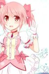  :d akamomo bad_id bad_pixiv_id choker gloves hair_ribbon happy_birthday kaname_madoka mahou_shoujo_madoka_magica open_mouth pink_eyes pink_hair ribbon ribbon_choker smile solo twintails watermark web_address 