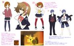  1girl cameo character_sheet concept_art couple drum gen_1_pokemon hetero instrument jacket kaito kanipanda meiko pikachu pokemon pokemon_(creature) shoes short_hair thighhighs track_jacket translation_request uniform uwabaki vocaloid younger zettai_ryouiki 