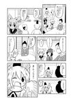  ^_^ arm_up bad_id bad_pixiv_id closed_eyes comic counting fang greyscale hands_in_opposite_sleeves himegi japanese_clothes jiangshi miyako_yoshika monochrome mononobe_no_futo multiple_girls one_eye_closed outstretched_arms ponytail short_hair thumbs_up touhou toyosatomimi_no_miko translation_request zombie_pose 