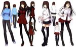  aozaki_aoko black_legwear blue_eyes boots character_sheet costume_chart dress fashion hair_intakes high_heels highres koyama_hirokazu legs long_hair mahou_tsukai_no_yoru multiple_views official_art pantyhose shoes sweater thighhighs turnaround turtleneck zettai_ryouiki 