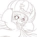  :3 absurdres cape dress halloween hat heart highres jack-o'-lantern long_hair looking_at_viewer monochrome original pumpkin solid_black_thumbnail solo transparent_background yume_shokunin 