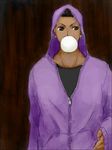  bad_id bad_pixiv_id bubble_blowing casual chewing_gum dark_skin earrings frogcage hood hoodie jewelry sean_matsuda solo street_fighter street_fighter_iii_(series) 