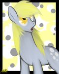  blue blue_fur cutie_mark deerkosprince derpy_hooves_(mlp) equine female feral friendship_is_magic fur hair horse mammal my_little_pony mysteriousmuffin open_mouth orange_eyes pony solo 