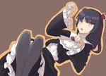  bad_id bad_pixiv_id black_hair dress gokou_ruri gothic_lolita lolita_fashion long_hair moq_(moq_kaikata) ore_no_imouto_ga_konna_ni_kawaii_wake_ga_nai pantyhose paw_pose red_eyes 