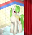  equine fanfic feral friendsip_is_magic horse kaczy male mammal my_little_pony oc original_character red_eyes shower solo 