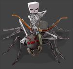  bone bow_(weapon) bug hakkyotyui minecraft no_humans skeleton skeleton_(minecraft) spider spider_(minecraft) spider_jockey_(minecraft) weapon 