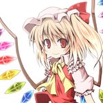  blonde_hair flandre_scarlet hat red_eyes side_ponytail slit_pupils smile solo touhou wings yuuhi_alpha 