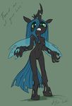  anthro anthrofied atryl breasts changeling female friendship_is_magic green_eyes looking_at_viewer my_little_pony nude pussy queen_chrysalis_(mlp) solo wings 